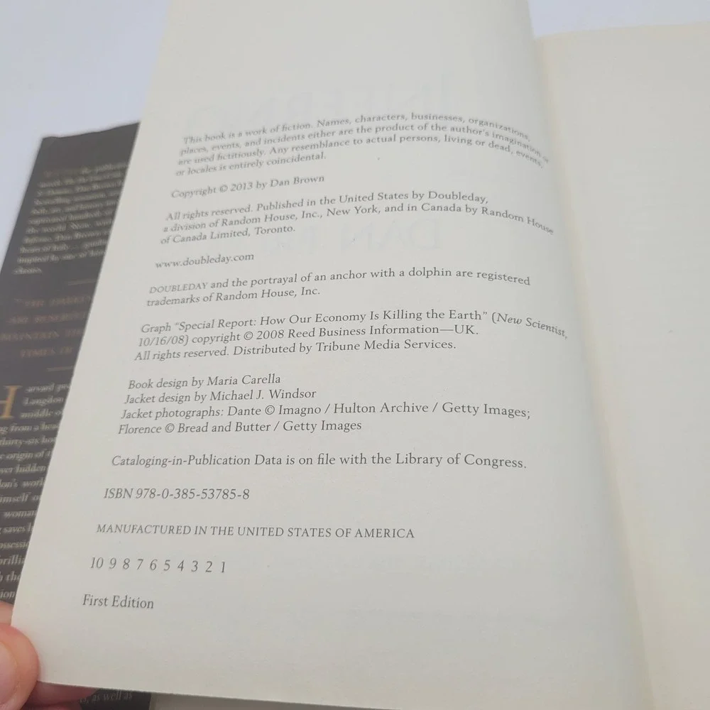 Dan Brown INFERNO First Edition & 1st Printing HC/DJ (Robert Langdon) Like‎ New